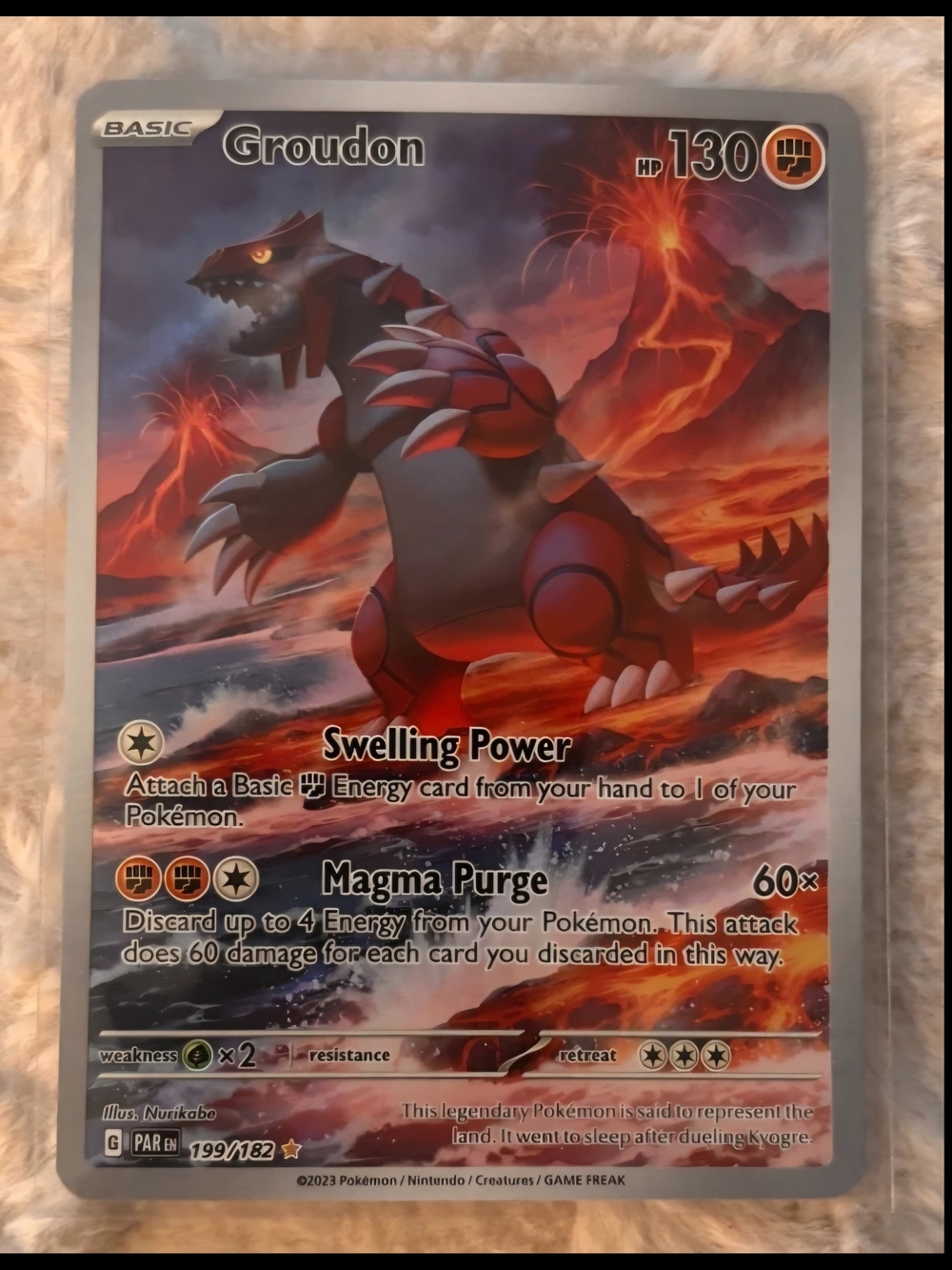 Pokemon Company Groudon 199/182 SV04 Paradox Rift IR Full Art Holo ENG
